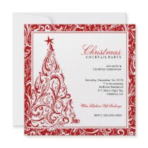 311-Swirly Colourful Christmas Tree | Red Invitations