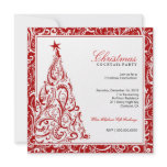 311-Swirly Colourful Christmas Tree | Red invitations