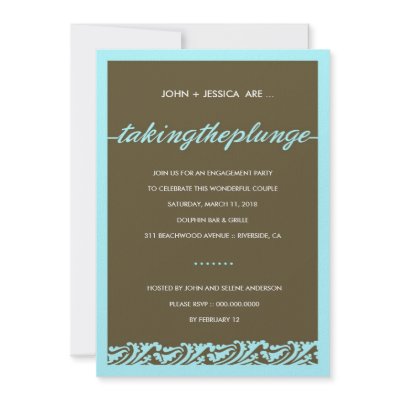311-TAKING THE PLUNGE ENGAGEMENT CUSTOM INVITATIONS by Jill311