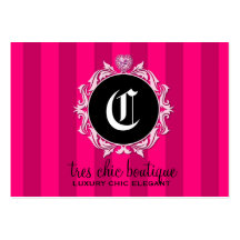 311 Tres Chic Pink Stripes Business Card Template