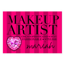 311 Tres Chic Pink Stripes Makeup Artist Business Card Templates