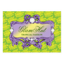 311 Tropical Green Glam Sea Turtle Print Business Card Template