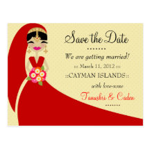 311-UPDO SAVE THE DATE INDIAN BRIDE POST CARD
