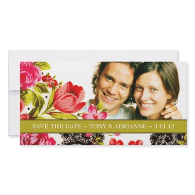 311-VIBRANT GARDEN SAVE THE DATE PERSONALIZED PHOTO CARD by Jill311