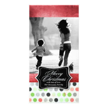 311 Vintage Red & Green Polka Dotted Photo Card