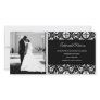 311-WHITE DAMASK WEDDING PHOTO CARD
