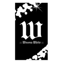 311-WHITE GLIMMER MONOGRAM BUSINESS CARD TEMPLATES