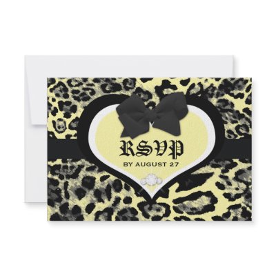311 Wild at Heart Playful Yellow RSVP Custom Invites by Jill311