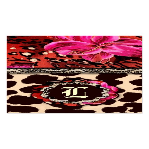 311-WILD LILY LEOPARD & LACE PINK BUSINESS CARDS