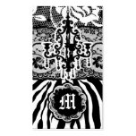 311  Wild Mix N' Match Grey Zebra Business Card Template