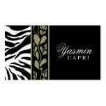 311-Yasmin Sage Zebra & Flower Business Card Templates