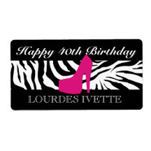 311 Zebra Heel Pink Label