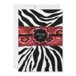 311-Zees Safari Heart n' Lace Rouge Monogram Personalized Announcements
