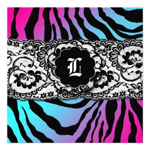 311-Zees Safari White Lace Electric Monogram Invite