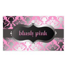 311-Zeopard Sign meets Damask Shimmer Pink Business Card