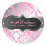 311-Zeopard Sign meets Damask Shimmer Posh Pink Sticker