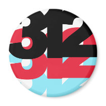 312 Area Code Fridge Magnet