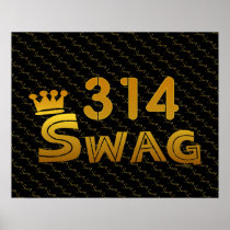 314 Area Code Swag Poster