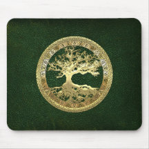 [31] Golden Celtic Tree of Life Mouse Pads