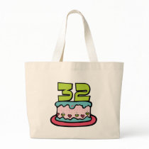 32 Year Old Birthday Cake Tote Bags