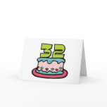 32 Year Old Birthday Cake Greeting Cards