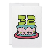 32 Year Old Birthday Cake Announcements