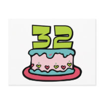 32 Year Old Birthday Cake Post Cards