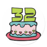 32 Year Old Birthday Cake stickers