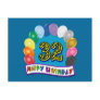 32nd Birthday Balloons Gifts Post Cards