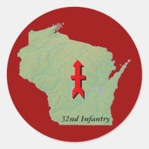 32nd Infantry Wisconsin Round Sticker