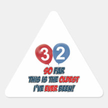 32nd year birthday design sticker