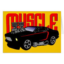 341 Cartoon Muscle Car Card