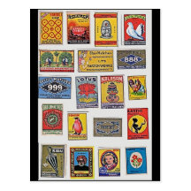 34 Safety Matches Vintage Postcard