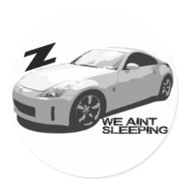 350Z Aint sleeping Round Stickers