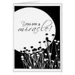 3528 Step Recovery Birthday, Black, White Miracles Greeting Cards