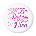 35th Birthday Diva Refrigerator Magnet