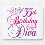 35th Birthday Diva Mouse Pads