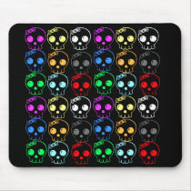 36 Colourful Girlie Punk Skulls Mousepad