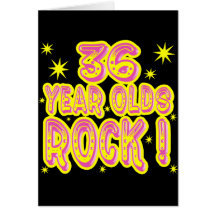 36 Year Olds Rock! (Pink) Greeting Card