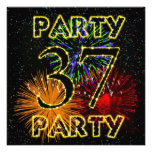 37th birthday party invitation with fireworks