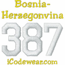 387 Bosnia-Herzegovina Embroidered Hooded Sweatshirts