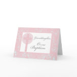 3880 Baptism Granddaughter Pink Lace Greeting Card
