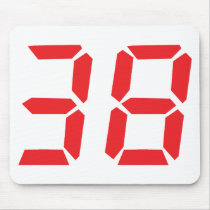 38 thirty-eight red alarm clock digital number mouse pads