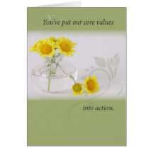 3982 Employee Recognition, Yellow Flowers Greeting Card