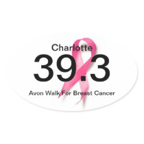 39.3 Charlotte with Pink Ribbon Oval Sticker