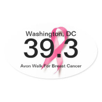 39.3 with Pink Ribbon Washington DC Sticker