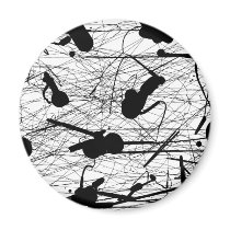 39-81 Black and White Splatter Paint Refrigerator Magnet
