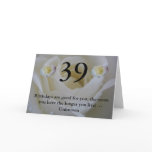 39th Birthday white rose Card