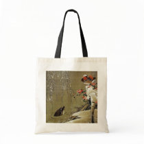 3. 雪中鴛鴦図, 若冲 Mandarin Duck in The Snow, Jakuchū Bags