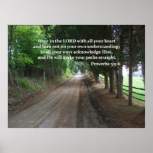 3:5 de proverbes - affiche de vers de bible de 6 c